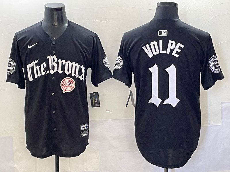 Men 2025 New York Yankees 11 Volpe Black Five generations Joint Name Nike MLB Jersey style 5